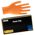  Rękawice nitrylowe warsztatowe THOR Power Grip (50 szt.) pomarańczowe
