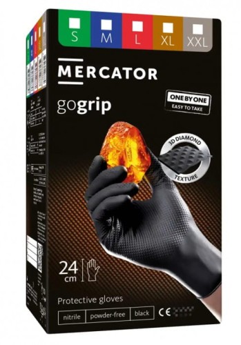 Rękawice nitrylowe one by one MERCATOR GOGRIP BLACK (100szt.)