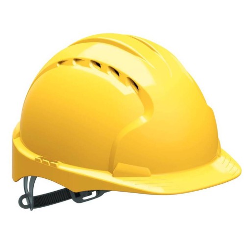 Hełm ochronny EVO2 ONETOUCH - pasek przesuwny - wentylowany - żółty