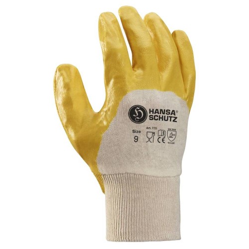 Rękawice powleczone nitrylem z bawełnianą wyściółką Hansaschutz 7703
