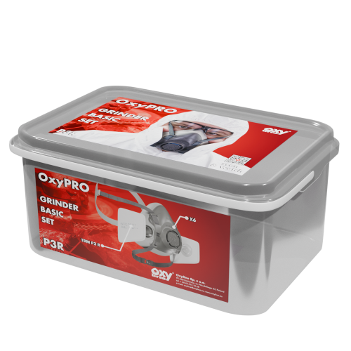 Zestaw OxyPro Szlif Grinder Basic (półmaska + filtry przeciwpyłowe) do prac szlifierskich