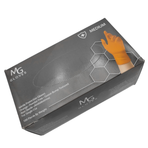 Rękawice warsztatowe nitrylowe MG Gloves (100szt.)  pomarańczowe