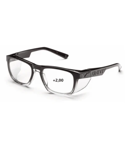 Okulary korekcyjne UNIVET Mod.571 Gradient black clear UV400 single vision +2.0 AS