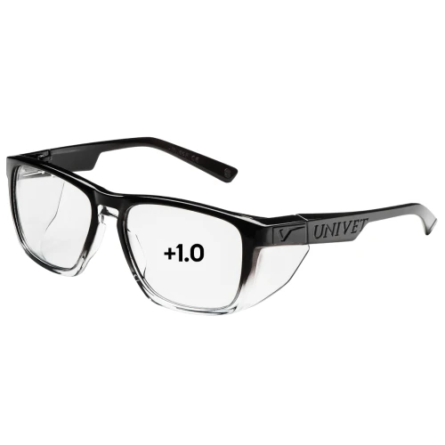 Okulary korekcyjne UNIVET Mod.571 Gradient black clear UV400 single vision +1.0 AS