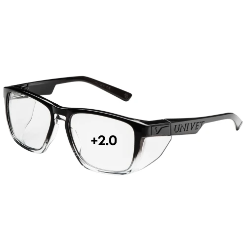 Okulary korekcyjne UNIVET Mod.571 Gradient black clear UV400 single vision +2.0 AS