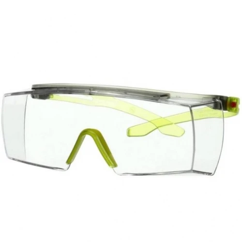 Okulary ochronne nakładkowe 3M SecureFit 3701SGAF bezbarwne - ramka limonkowa
