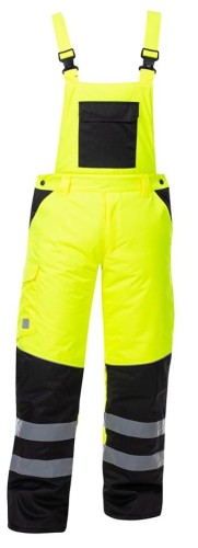 Spodnie ogrodniczki ostrzegawcze HOWARD zimowe - żółte